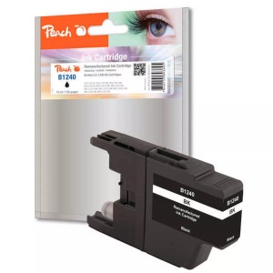 Peach, Peach Tintenpatrone schwarz kompatibel zu Brother LC-1240 bk, Peach B1240 BK Druckerpatrone XL bk ersetzt Brother LC-1240BK für z.B. Brother DCPJ 725 DW, Brother DCPJ 525 W, Brother MFCJ 430 W, Brother MFCJ 430