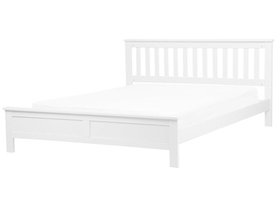 Beliani, Beliani Holzbett weiss Lattenrost 180 x 200 cm MAYENNE, Beliani - Bett mit Lattenrost aus Kiefernholz Skandinavisch MAYENNE, 180x200 cm, Weiss Bunt