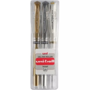 UNI, Uni Roller UNIBALL SIGNO Broad GS 1 mm 3, uni-ball Signo Broad, 1mm, UM153GS.3C, (Etui, 3 Farben)