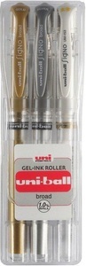 UNI, Uni Roller UNIBALL SIGNO Broad GS 1 mm 3, uni-ball Signo Broad, 1mm, UM153GS.3C, (Etui, 3 Farben)