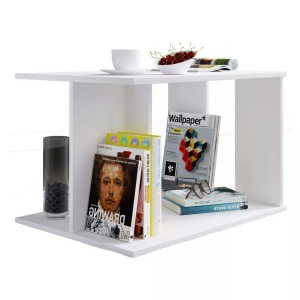 VCM, Holz Beistelltisch Couchtisch Sofatisch Wohnzimmertisch Kenzilo Holz Beistelltisch Couchtisch Sofatisch Wohnzimmertisch Kenzilo, VCM - Holz Beistelltisch | Couchtisch schlicht Maße ca. H. 45 x B. 69 T. 50 cm Wohnzimmertisch Kaffeetisch Kenzilo, One Size, Weiss