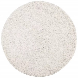 vidaXL, vidaXL Teppich Shaggy Hochflor Modern Creme Ø 80 cm