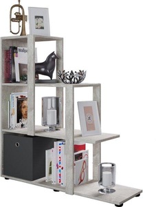 VCM, Holz Stand Treppenregal Stufenregal Standregal Raumteiler Bücherregal Slando Holz Stand Treppenregal Stufenregal Standregal Raumteiler Bücherregal Slando, MID.YOU Raumteiler 105/106/33 cm in , Slando , Schwarz , Holzwerkstoff , 105x106x33 cm , melaminharzbeschichtet,Nachbildung , erweiterbar , 000657018301