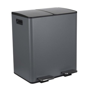 undefined, Spirella - Abfalleimer mit Trennsystem Aliya Matt, 2 x 20L - Grau, Spirella Aliya Abfallbehälter 2x20l Grau