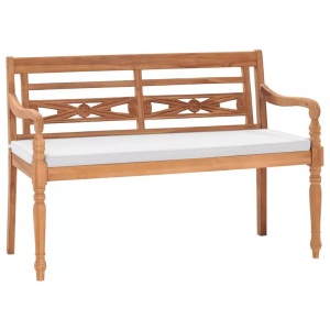 Diverse Hardware, Batavia Gartenbank mit Polstern 120 cm Teak, vidaXL Batavia Gartenbank mit Polstern 120 cm Teak