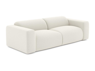 Vente-unique, Sofa 4-Sitzer - Bouclé-Stoff - Weiß - POGNI Sofa 4-Sitzer - Bouclé-Stoff - Weiß - POGNI