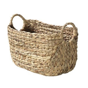 Casâme, Korb aus Wasserhyazinthe mit Griffen Korb aus Wasserhyazinthe mit Griffen, Calicosy - Korb aus Wasserhyazinthe mit Griffen L40xT23xH26, One Size, Beige
