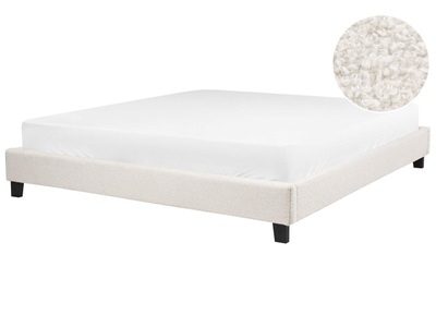Bett mit Lattenrost aus Bouclé Skandinavisch ROANNE Bett mit Lattenrost aus Bouclé Skandinavisch ROANNE