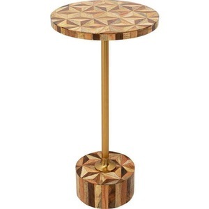 Kare Design, Beistelltisch Domero Geo Brass rund 25, Beistelltisch Domero Geo Brass rund 25