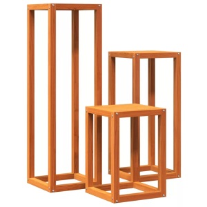 vidaXL, vidaXL Pflanzenständer 3 Stk. Wachsbraun Massivholz Kiefer, vidaXL Pflanzenständer 3 Stk. Wachsbraun Massivholz Kiefer