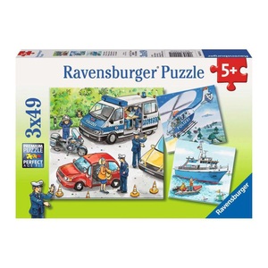 Ravensburger, RAVENSBURGER Puzzle 3x49 Teile Polizeieinsatz, Ravensburger Polizeieinsatz, Puzzle