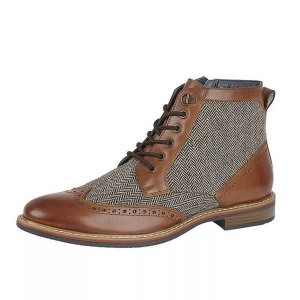 Roamers, Stiefeletten, Fischgrätmuster, Leder Herren Multicolor 40.5, Roamers - Stiefeletten, Fischgrätmuster, Leder, für Herren, Multicolor, Größe 40.5