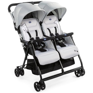 CHICCO, Chicco Geschwisterwagen Ohlala, CHICCO® Zwillings-Kinderwagen OHlalà Twin silver cat