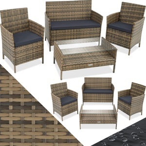 TecTake, Rattan Sitzgruppe Madeira 3+1 Rattan Sitzgruppe Madeira 3+1, 