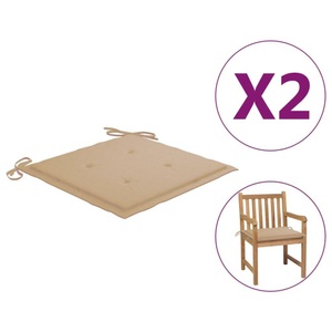 vidaXL, vidaXL Gartenstuhl-Kissen 2 Stk. Beige 50x50x4 cm, vidaXL Gartenstuhl-Kissen 2 Stk. Beige 50x50x3 cm Oxford-Gewebe