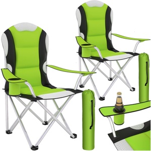 TecTake, 2 Campingstühle Mit Polsterung Unisex Grün, 