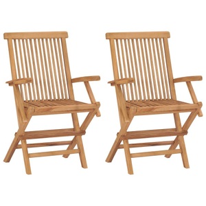 vidaXL, vidaXL Klappbare Gartenstühle 2 Stk. Massivholz Teak
