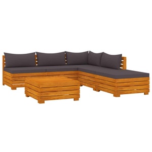 vidaXL, vidaXL 6-tlg. Garten-Lounge-Set mit Kissen Massivholz Akazie, vidaXL 6-tlg. Garten-Lounge-Set mit Kissen Massivholz Akazie