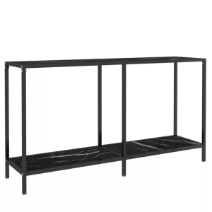 vidaXL, vidaXL Konsolentisch Schwarz 140x35x75,5 cm Hartglas, vidaXL Konsolentisch Schwarz 140x35x75,5 cm Hartglas