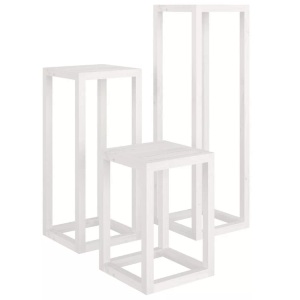 vidaXL, vidaXL 3-tlg. Pflanzenständer-Set Weiß Massivholz Kiefer