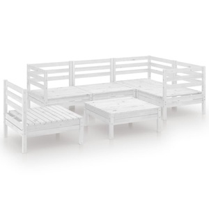 vidaXL, vidaXL 6-tlg. Garten-Lounge-Set Massivholz Kiefer Weiß