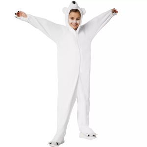 TecTake, Kinderkostüm Eisbär Weiss, Tectake - Kinderkostüm Eisbär, 116, Weiss