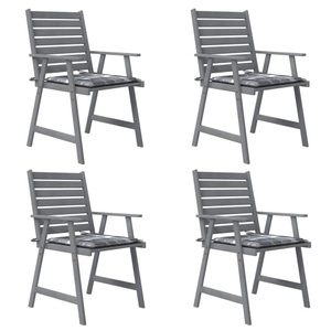 vidaXL, vidaXL Garten-Essstühle mit Kissen 4 Stk. Massivholz Akazie, 