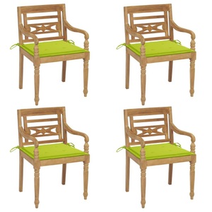vidaXL, vidaXL Batavia-Stühle mit Kissen 4 Stk. Massivholz Teak