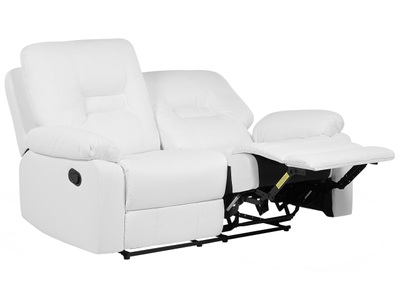 Beliani, 2 Sitzer Sofa aus Kunstleder Modern BERGEN 2 Sitzer Sofa aus Kunstleder Modern BERGEN, Beliani - 2 Sitzer Sofa aus Kunstleder Retro BERGEN, One Size, Weiss Bunt