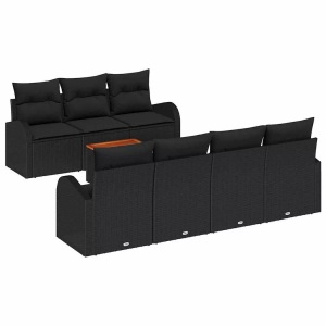 vidaXL, VidaXL - Modulares sofa poly-rattan, One Size, Schwarz, VidaXL - Modulares sofa poly-rattan, One Size, Schwarz