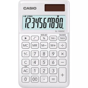 Casio, CASIO Taschenrechner BIC SL1000SCW 10-stellig weiss, Casio Taschenrechner BIC SL1000SCW, 10-stellig, weiss, SL-1000SC-WE