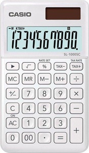 Casio, CASIO Taschenrechner BIC SL1000SCW 10-stellig weiss, Casio Taschenrechner BIC SL1000SCW, 10-stellig, weiss, SL-1000SC-WE