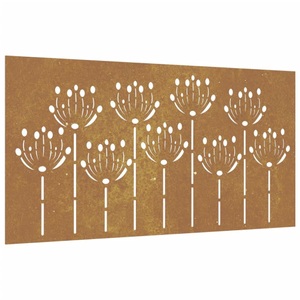 vidaXL, vidaXL Garten-Wanddeko 105x155 cm Cortenstahl Blumen-Design, vidaXL Garten-Wanddeko 105x55 cm Cortenstahl Blumen-Design