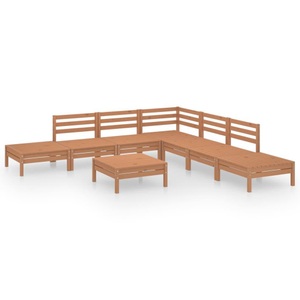 vidaXL, vidaXL 8-tlg. Garten-Lounge-Set Massivholz Kiefer Honigbraun