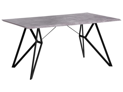 Beliani, Beliani Esstisch Betonoptik/schwarz 160 x 90 cm BUSCOT, Beliani - Esstisch aus MDF-Platte Modern BUSCOT, One Size, Rauch