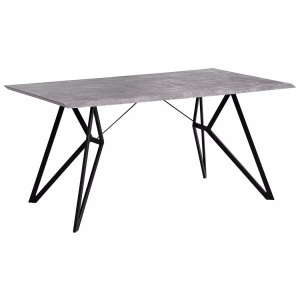 Beliani, Beliani Esstisch Betonoptik/schwarz 160 x 90 cm BUSCOT, Beliani - Esstisch aus MDF-Platte Modern BUSCOT, One Size, Rauch