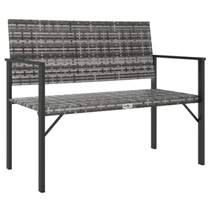 vidaXL, vidaXL Gartenbank 2-Sitzer Grau Poly Rattan, vidaXL Gartenbank 2-Sitzer Grau Poly Rattan