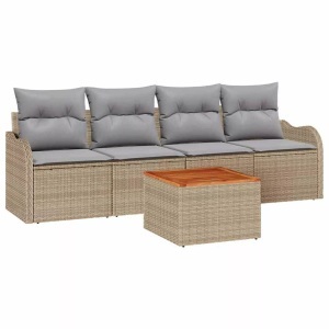 vidaXL, VidaXL - Modulares sofa poly-rattan, One Size, Beige