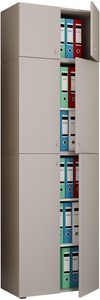 MID.YOU, MID.YOU Aktenschrank 70/223/39 cm , Lona , Grau , Holzwerkstoff , 70x223x39 cm , melaminharzbeschichtet,Nachbildung , 000657025104, VCM - XXL Büroschrank mit 5 Fächern und einem Aufsatz | moderner Aktenschrank Drehtüren Maße ca. H. 223 x B. 70 T. 39 cm ? Lona 5-Fach, One Size, Taubengrau