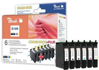 Peach, Peach Combi PackPLUS n zu T129 Tintenpatrone, Peach Tintenset Epson T1295 C, M, Y, 3x BK
