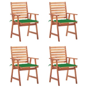 vidaXL, vidaXL Garten-Essstühle 4 Stk. mit Kissen Massivholz Akazie, vidaXL Garten-Essstühle 4 Stk. mit Kissen Massivholz Akazie