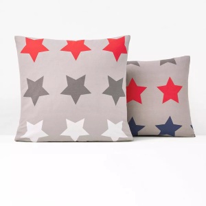 LA REDOUTE INTERIEURS, Kissenbezug Stars, Baumwolle, SO'HOME - Kissenbezug Stars, 63X63CM, Grau