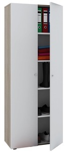 VCM, Holz Büroschrank Bücher Ordner Schrank Büromöbel Aktenschrank Vandol Holz Büroschrank Bücher Ordner Schrank Büromöbel Aktenschrank Vandol, VCM - Büroschrank mit 5 Fächern| moderner Aktenschrank Drehtüren | Maße B. 70 x H. 178 T. 40 cm ? Vandol, One Size, Sonoma-Eiche / Weiss