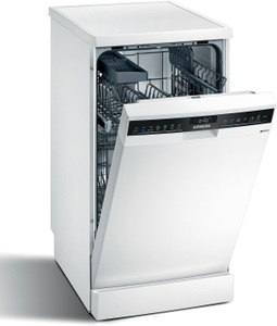 Siemens, SIEMENS SR23HW64KE - Geschirrspüler (Standgerät), Siemens iQ300, Freistehender Geschirrspüler, 45 cm, Weiß, SR23HW64KE
