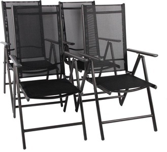 VCM, Set Aluminium Gartenstuhl Alu Hochlehner Balkonstuhl Camping Klappstuhl (4 Stück) Set Aluminium Gartenstuhl Alu Hochlehner Balkonstuhl Camping Klappstuhl (4 Stück), VCM - Set Aluminium Gartenstuhl Alu Hochlehner Balkonstuhl Camping Klappstuhl (4 Stück), One Size, Anthrazit