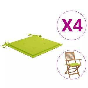 vidaXL, vidaXL Gartenstuhl-Sitzkissen 4 Stk. Hellgrün 40x40x4 cm Stoff, vidaXL Gartenstuhl-Kissen 4 Stk. Hellgrün 40x40x3 cm Oxford-Gewebe