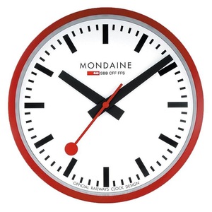 Mondaine, Mondaine Clocks Uhren Unisex, MONDAINE Wanduhr »Wanduhr rot 25cm«