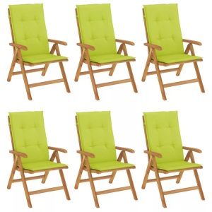 vidaXL, vidaXL Gartenstühle mit Kissen 6 Stk. Massivholz Teak, vidaXL Gartenstühle mit Kissen 6 Stk. Massivholz Teak