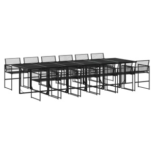 vidaXL, vidaXL 13-tlg. Garten-Essgruppe Schwarz Poly Rattan