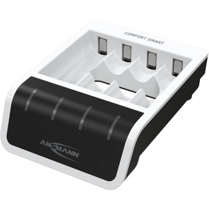 Ansmann, Ansmann Comfort Smart Rundzellen-Ladegerät NiMH Micro (AAA), Mignon (AA), Ansmann Ladegerät Comfort Smart